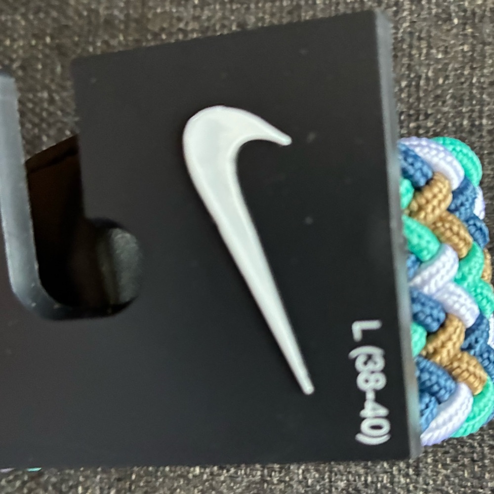 NIKE Belt,Nike Multicolor Braided Belt with Black Leather - Picture 11 of 11